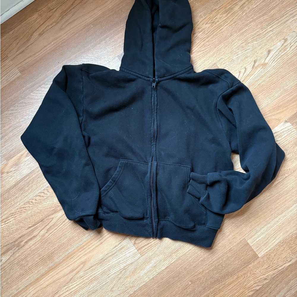 Skims Black Zip-Up Hoodie
